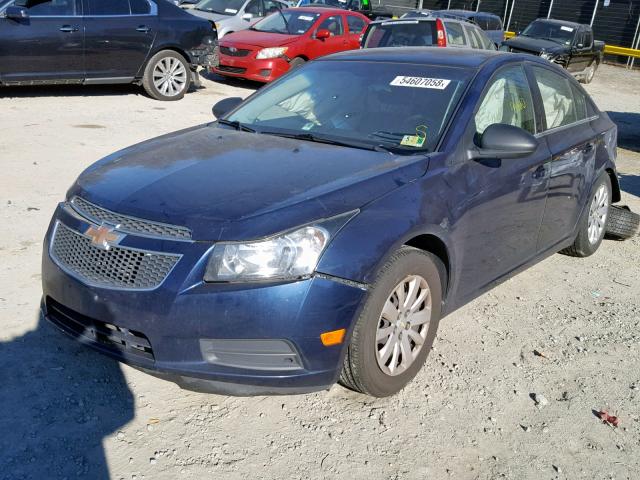 1G1PC5SH7B7243328 - 2011 CHEVROLET CRUZE LS BLUE photo 2