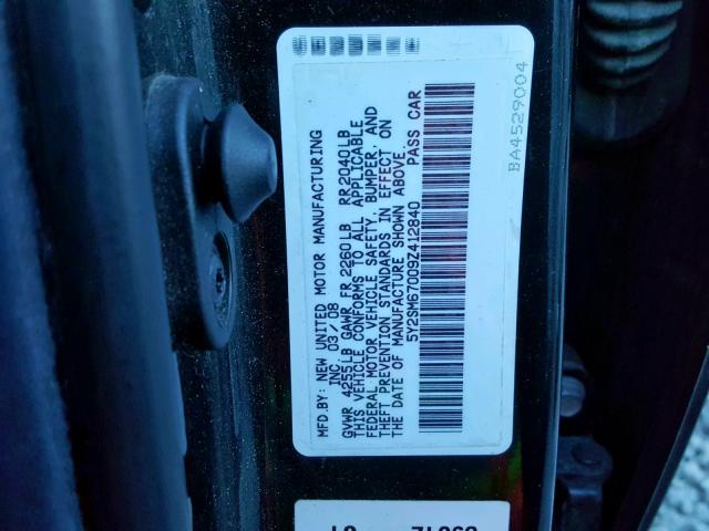 5Y2SM67009Z412840 - 2009 PONTIAC VIBE BLACK photo 10