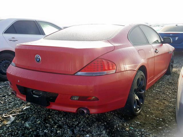 WBAEH73425B191998 - 2005 BMW 645 CI AUT RED photo 4