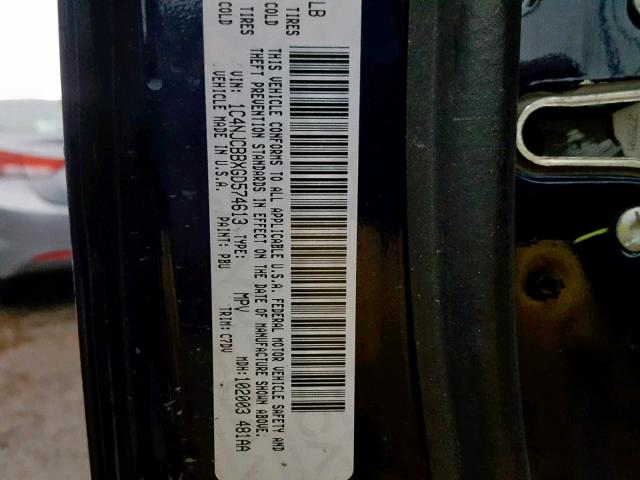 1C4NJCBBXGD574613 - 2016 JEEP COMPASS SP ლურჯი ფოტო 10