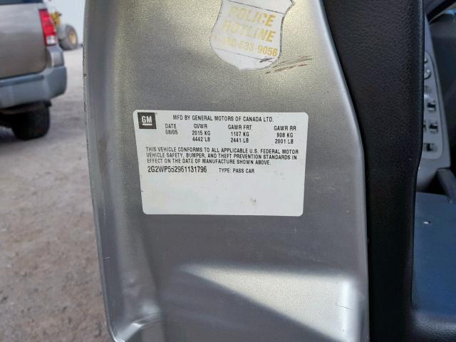2G2WP552961131796 - 2006 PONTIAC GRAND PRIX SILVER photo 10