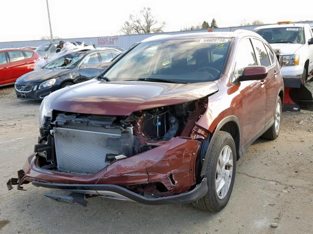 5J6RM4H70GL072288 - 2016 HONDA CR-V EXL BURGUNDY photo 2