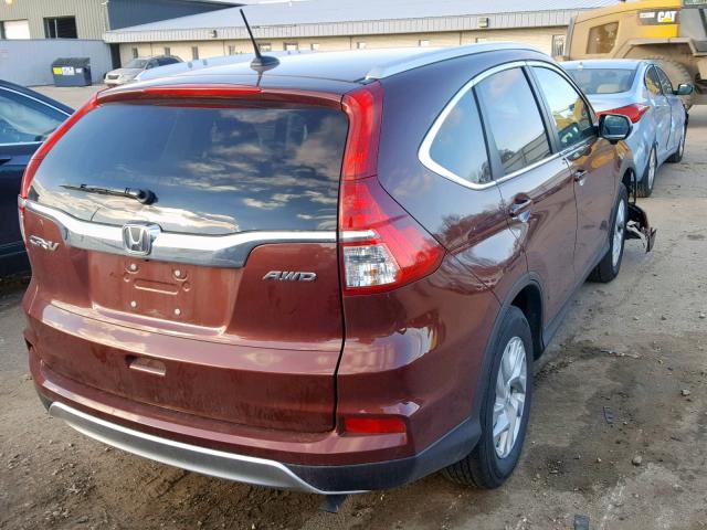 5J6RM4H70GL072288 - 2016 HONDA CR-V EXL BURGUNDY photo 4