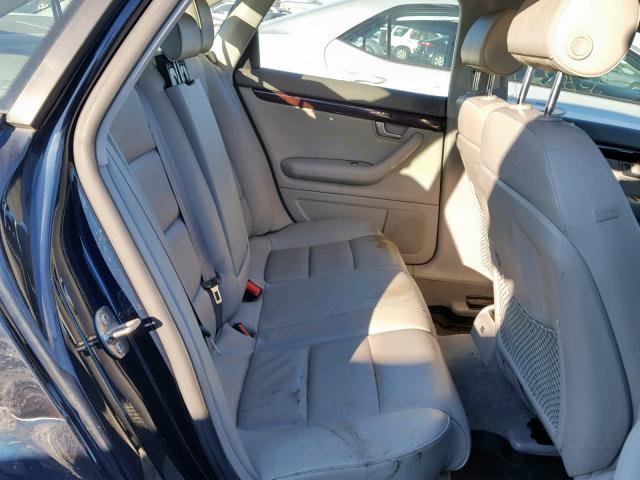 WAUDH78E38A154739 - 2008 AUDI A4 3.2 QUA BLUE photo 6