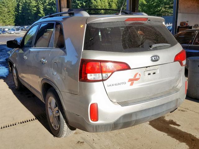 5XYKT4A61EG484904 - 2014 KIA SORENTO LX SILVER photo 3