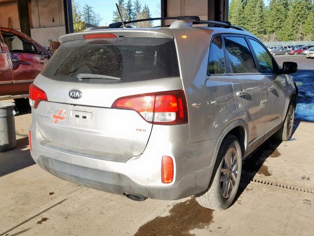 5XYKT4A61EG484904 - 2014 KIA SORENTO LX SILVER photo 4