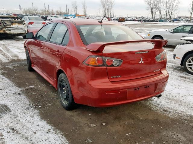 JA32U8FW6AU605365 - 2010 MITSUBISHI LANCER GTS RED photo 3