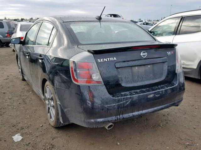 3N1CB6AP4CL651714 - 2012 NISSAN SENTRA SE- BLACK photo 3