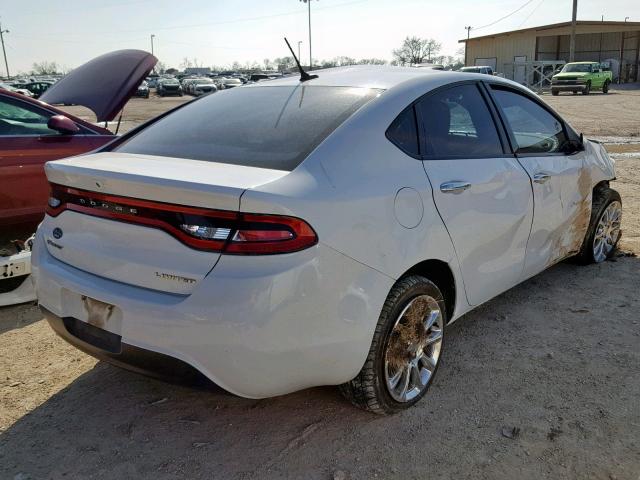 1C3CDFCA3DD107300 - 2013 DODGE DART LIMIT WHITE photo 4