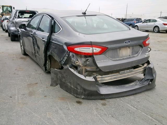 1FA6P0HD9E5396006 - 2014 FORD FUSION SE GRAY photo 3