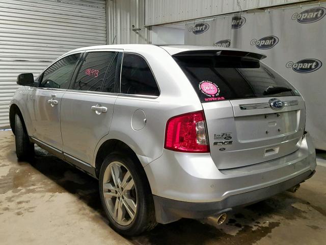 2FMDK3KC2BBA04861 - 2011 FORD EDGE LIMIT SILVER photo 3