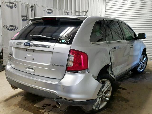 2FMDK3KC2BBA04861 - 2011 FORD EDGE LIMIT SILVER photo 4