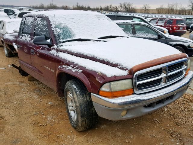 1B7HL48X12S578375 - 2002 DODGE DAKOTA QUA MAROON photo 1