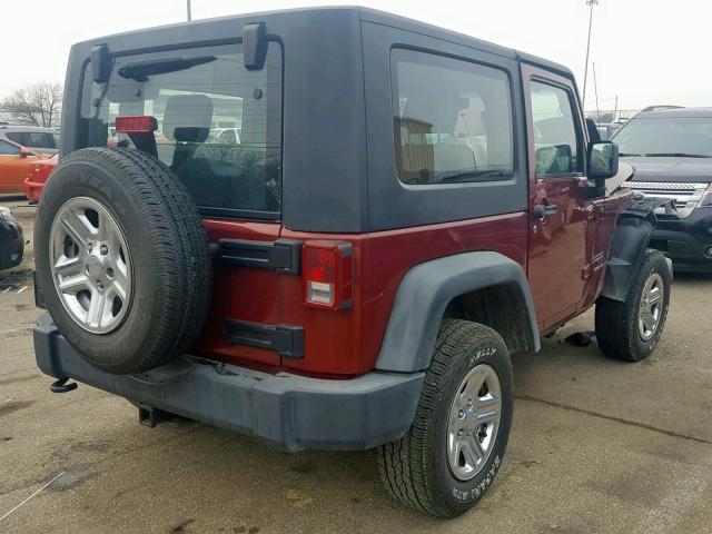 1J4AA2D12AL225188 - 2010 JEEP WRANGLER S RED photo 4