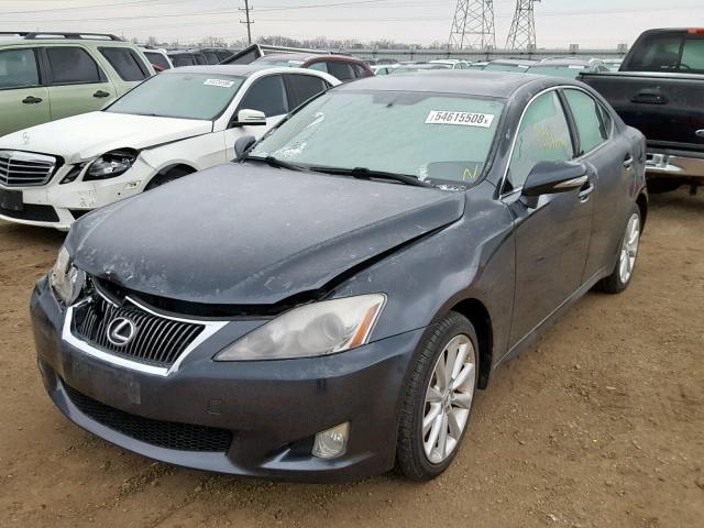 JTHCF5C22A5036118 - 2010 LEXUS IS 250 GRAY photo 2