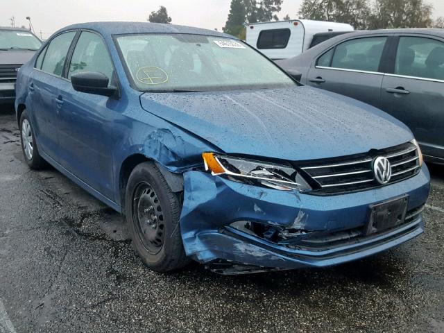 3VW2K7AJ5FM410167 - 2015 VOLKSWAGEN JETTA BASE Կապույտ լուսանկար 1