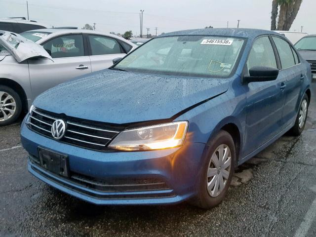 3VW2K7AJ5FM410167 - 2015 VOLKSWAGEN JETTA BASE Կապույտ լուսանկար 2
