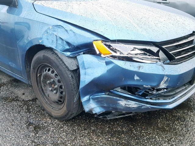 3VW2K7AJ5FM410167 - 2015 VOLKSWAGEN JETTA BASE Կապույտ լուսանկար 9