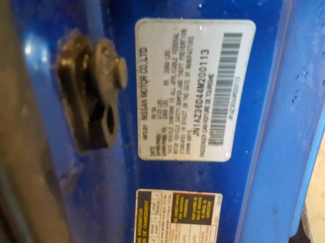 JN1AZ36D44M200113 - 2004 NISSAN 350Z ROADS BLUE photo 10