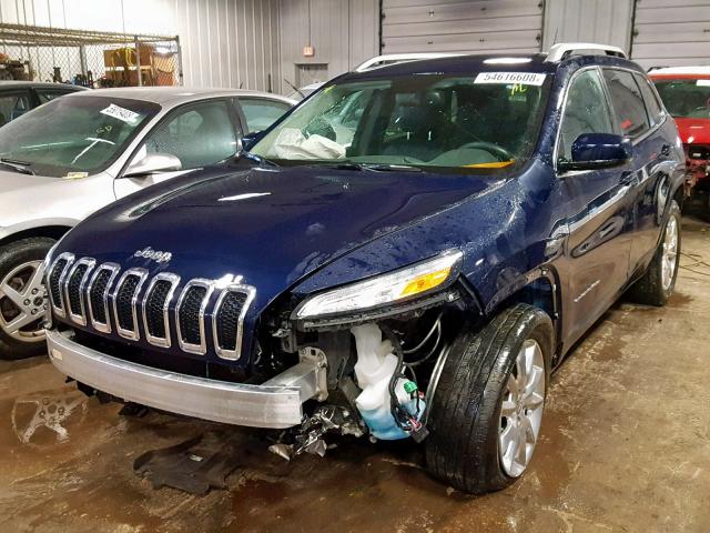 1C4PJMDB0FW577566 - 2015 JEEP CHEROKEE L BLUE photo 2