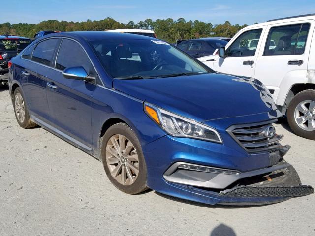 5NPE34AF7FH129923 - 2015 HYUNDAI SONATA SPO BLUE photo 1