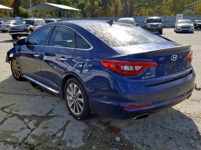 5NPE34AF7FH129923 - 2015 HYUNDAI SONATA SPO BLUE photo 3