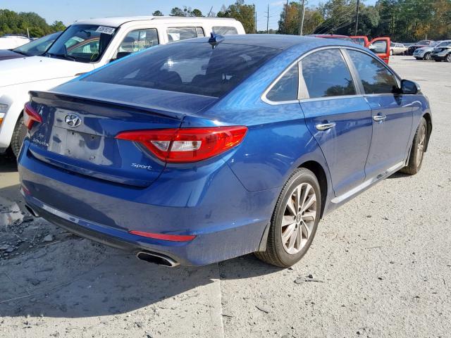 5NPE34AF7FH129923 - 2015 HYUNDAI SONATA SPO BLUE photo 4