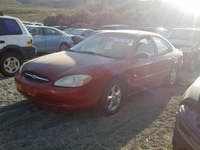 1FAFP5528YA180921 - 2000 FORD TAURUS SES RED photo 2