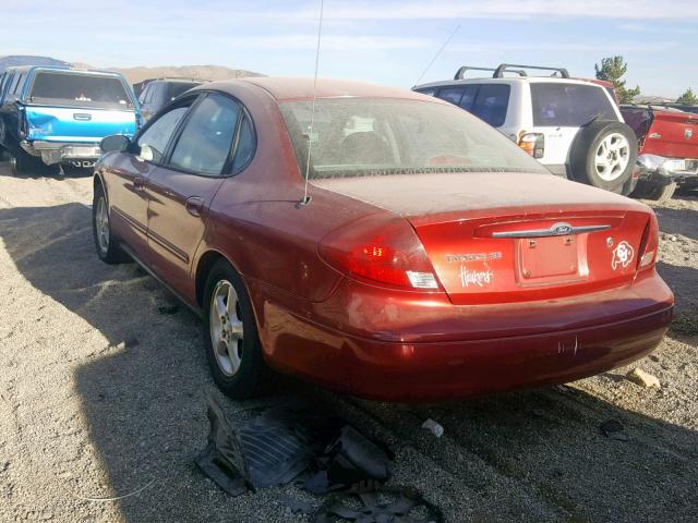 1FAFP5528YA180921 - 2000 FORD TAURUS SES RED photo 3