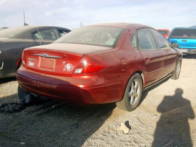 1FAFP5528YA180921 - 2000 FORD TAURUS SES RED photo 4