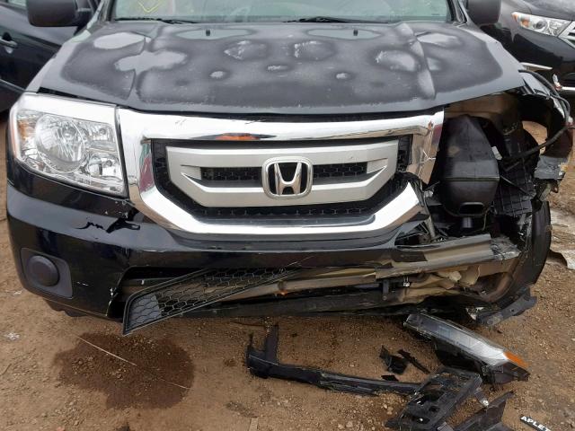 5FNYF4H28BB078514 - 2011 HONDA PILOT LX BLACK photo 7