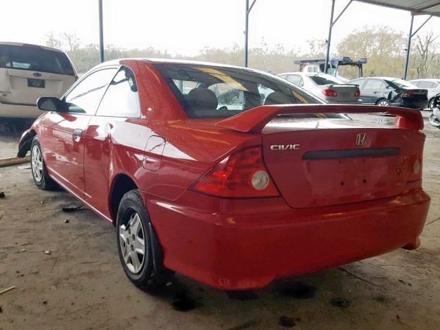 1HGEM22135L015269 - 2005 HONDA CIVIC DX V RED photo 3