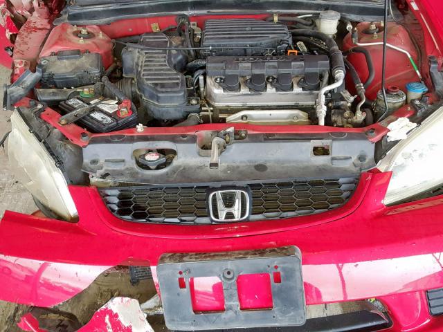 1HGEM22135L015269 - 2005 HONDA CIVIC DX V RED photo 7