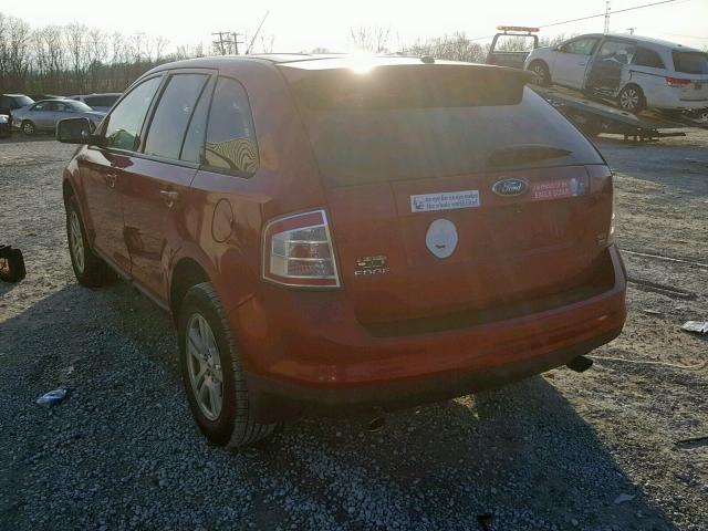 2FMDK48C07BB27093 - 2007 FORD EDGE SEL RED photo 3