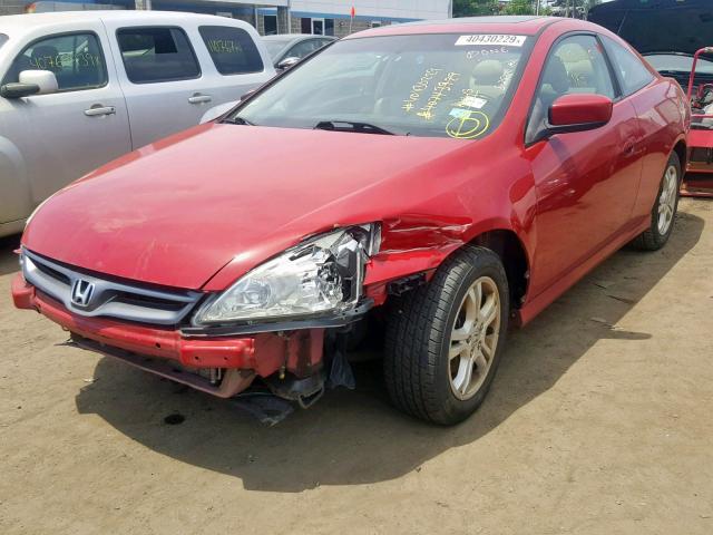 1HGCM72687A002659 - 2007 HONDA ACCORD EX RED photo 2