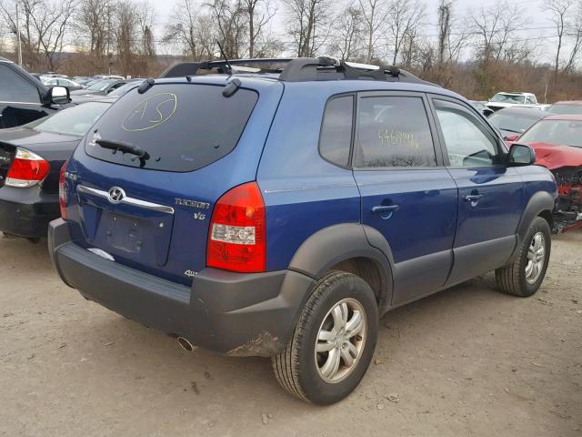 KM8JN72D37U593950 - 2007 HYUNDAI TUCSON SE BLUE photo 4