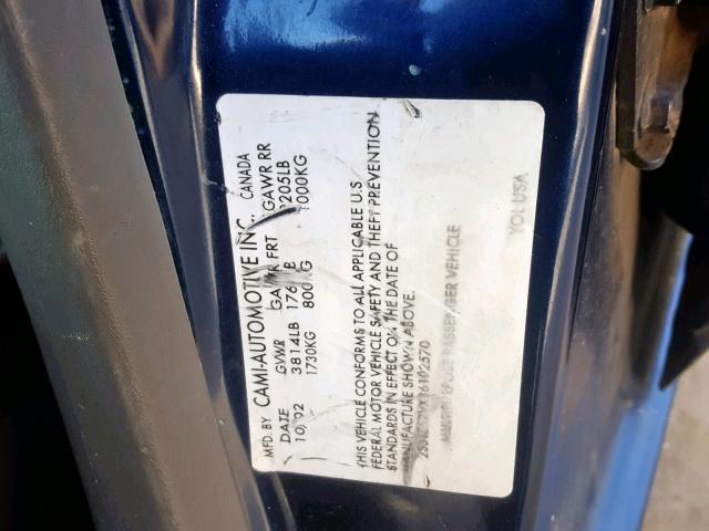 2S3TE52VX36102570 - 2003 SUZUKI VITARA JLS BLUE photo 10