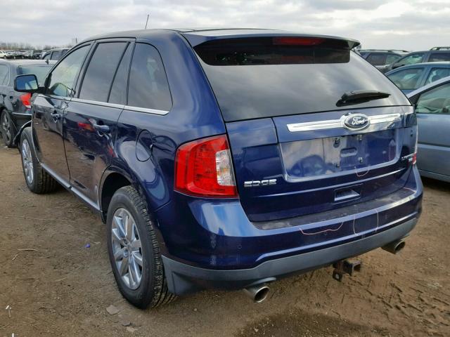 2FMDK4KC3BBA63679 - 2011 FORD EDGE LIMIT BLUE photo 3