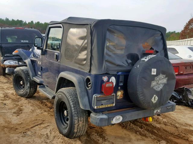 1J4FA39S54P762437 - 2004 JEEP WRANGLER X BLUE photo 3