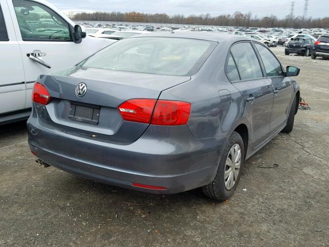 3VW2K7AJ6EM354156 - 2014 VOLKSWAGEN JETTA BASE GRAY photo 4