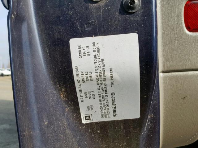 1G1NE52J016120169 - 2001 CHEVROLET MALIBU LS Көк фото 10