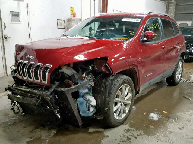 1C4PJMDS2EW236040 - 2014 JEEP CHEROKEE L RED photo 2