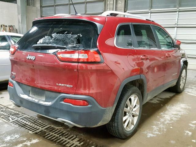 1C4PJMDS2EW236040 - 2014 JEEP CHEROKEE L RED photo 4