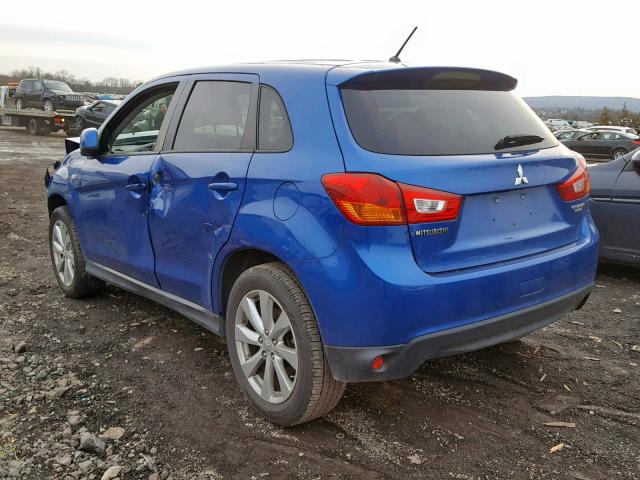 4A4AR3AU2FE022602 - 2015 MITSUBISHI OUTLANDER BLUE photo 3