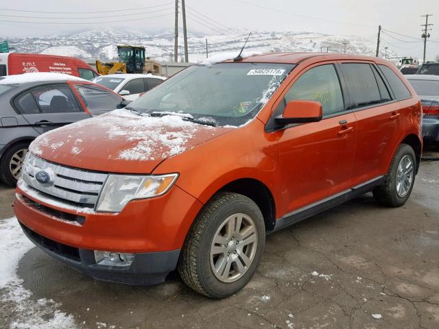 2FMDK48C58BB21016 - 2008 FORD EDGE SEL ORANGE photo 2