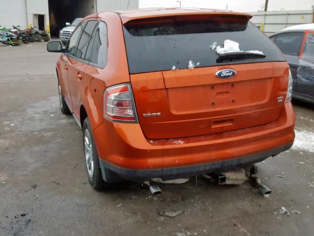 2FMDK48C58BB21016 - 2008 FORD EDGE SEL ORANGE photo 3