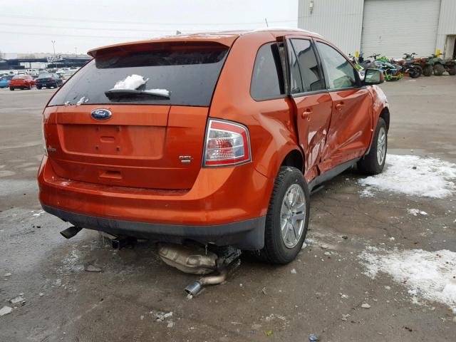 2FMDK48C58BB21016 - 2008 FORD EDGE SEL ORANGE photo 4