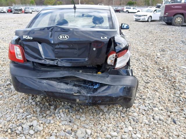 KNADE123086331361 - 2008 KIA RIO BASE BLACK photo 9