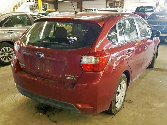 JF1GPAA65FG248978 - 2015 SUBARU IMPREZA BA RED photo 4