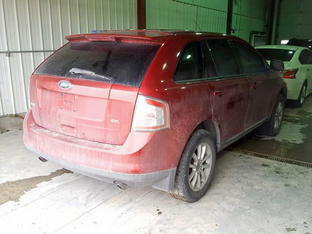 2FMDK38C77BB03593 - 2007 FORD EDGE SEL RED photo 4